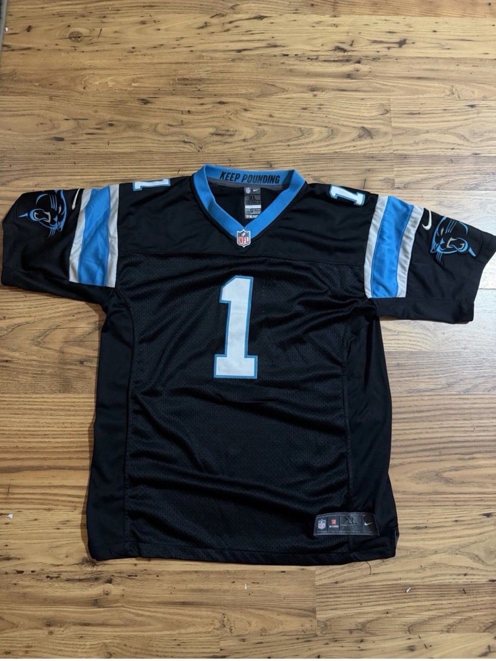 Nike Cam Newton #1 Carolina Panthers Youth XL NFL Football Jersey Black